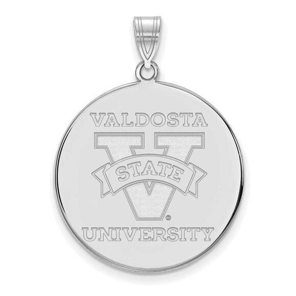 14k White Gold Valdosta State XL Disc Pendant